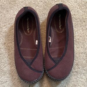Terrasoles Brown Pull on Fleece Ballet Slippers-Size 7